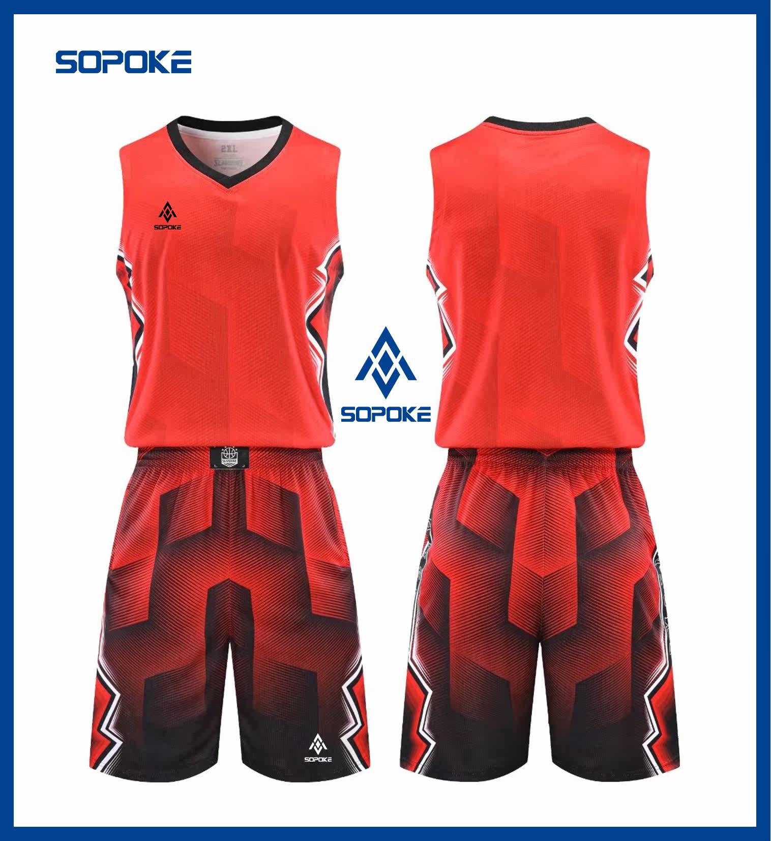 SOPOKE斯铂克篮球运动套服运动裤定制高端篮球服俱乐部球衣SK7703图片