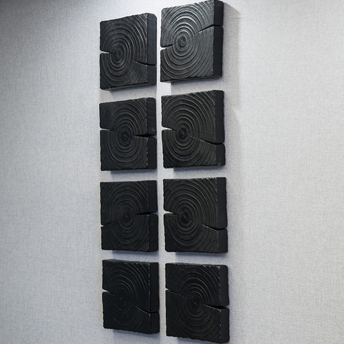 实木碳化木块侘寂风墙面装饰壁饰