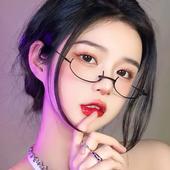 网红isn下半框眼镜女日系软妹子无上框架二次元 饰金属眼镜架女 装