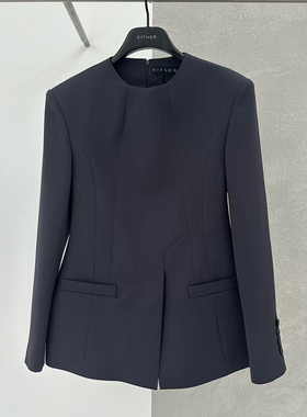 小西装外套女2026春季新款韩版修身显瘦时尚气质圆领套头网红西服