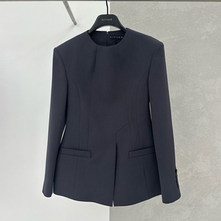 外套女2026春季 显瘦时尚 新款 修身 气质圆领套头网红西服 韩版 小西装