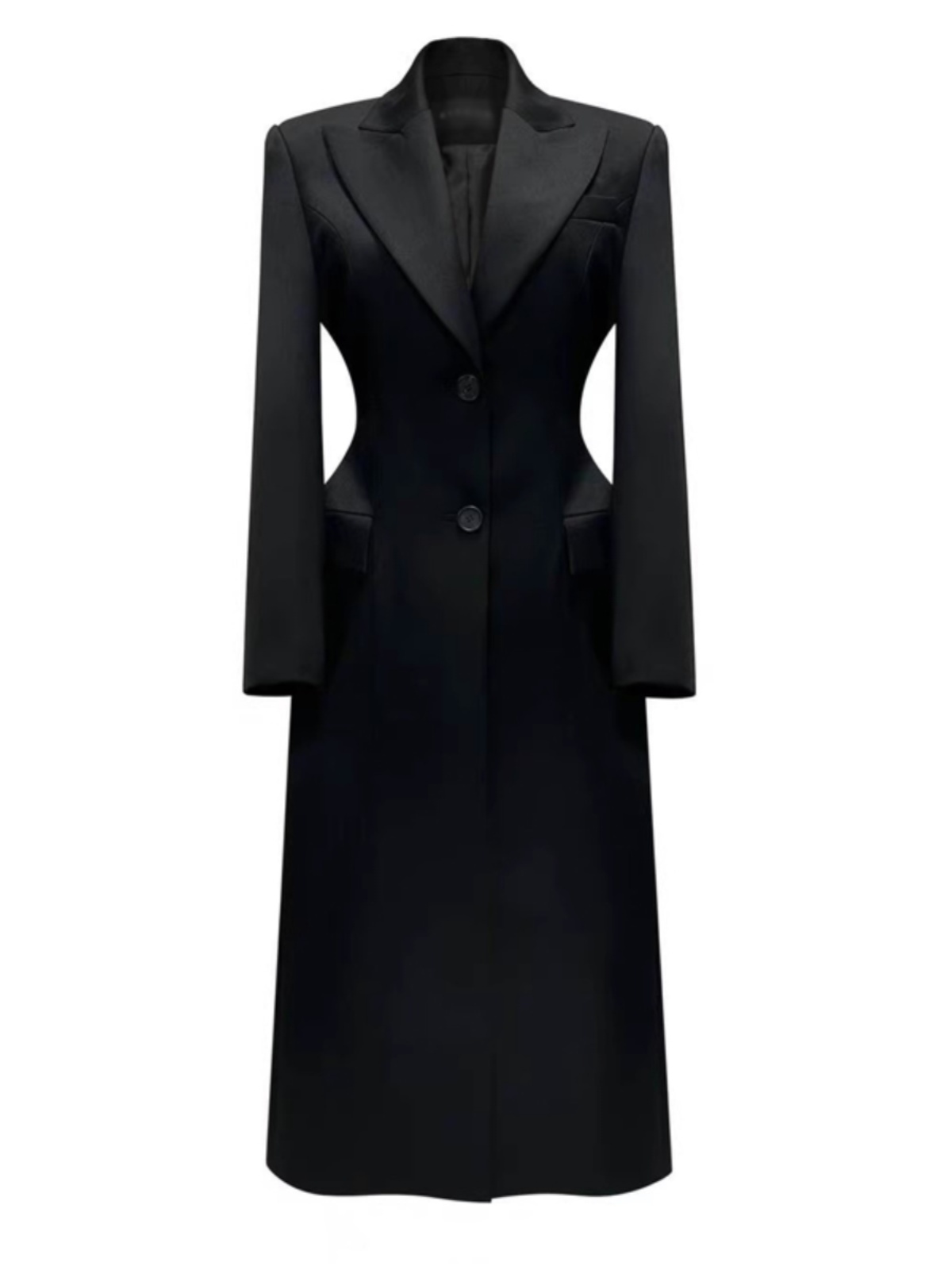 2025 Spring and Autumn New Korean Style Slimming Blazer for Women, Long Over-The-Knee Fashionable Versatile Waist-Cinching Internet Celebrity Suit