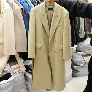 宽松时尚 东大门毛呢外套女中长款 韩版 新款 系带呢子大衣 2023年冬季