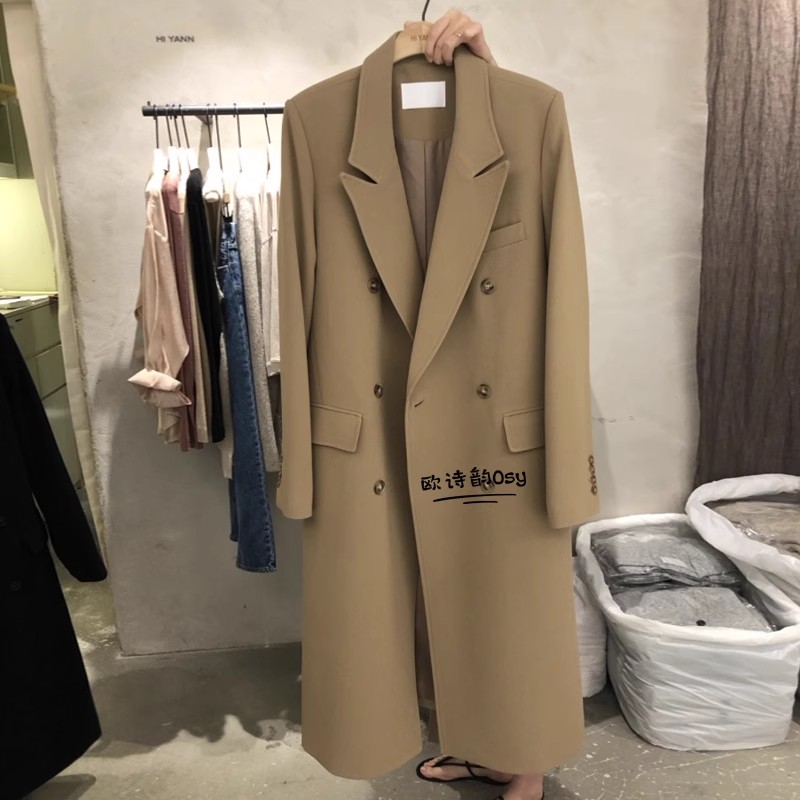 韩版宽松双排扣网红西服上衣