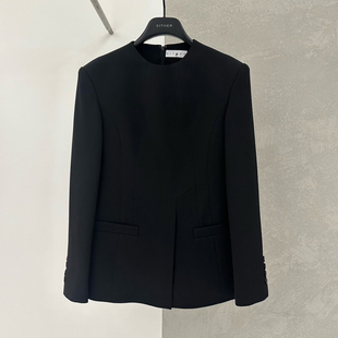 圆领时尚 韩版 气质西装 新款 显瘦拉链套头小西服 外套女2024秋季 经典