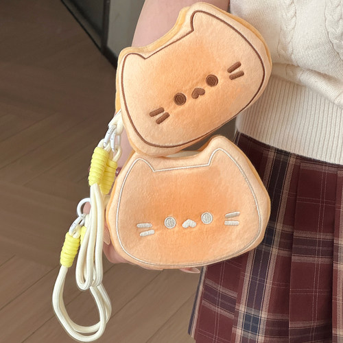 可爱猫咪玩偶毛绒收纳零钱包公仔