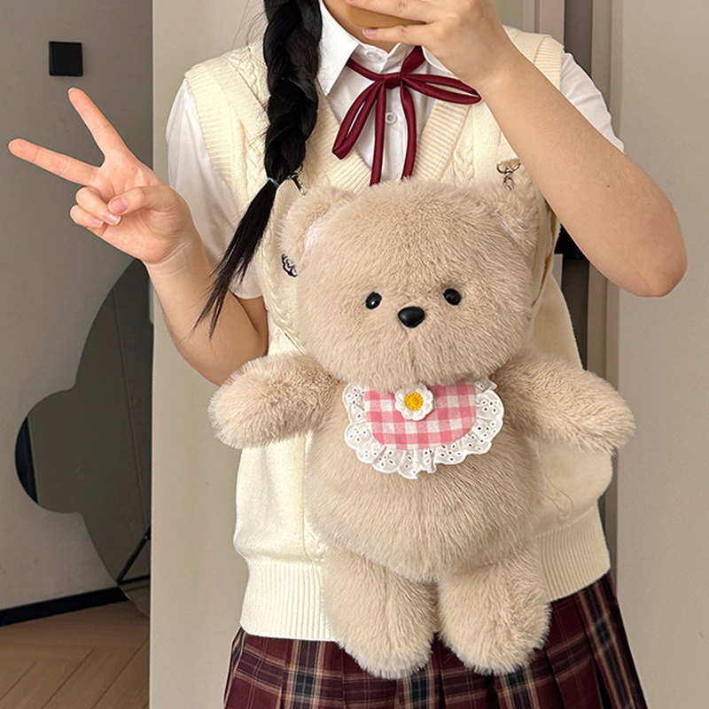 会跑步的小熊玩偶背包猫咪羊公仔双肩包毛绒玩具娃娃女生生日礼物