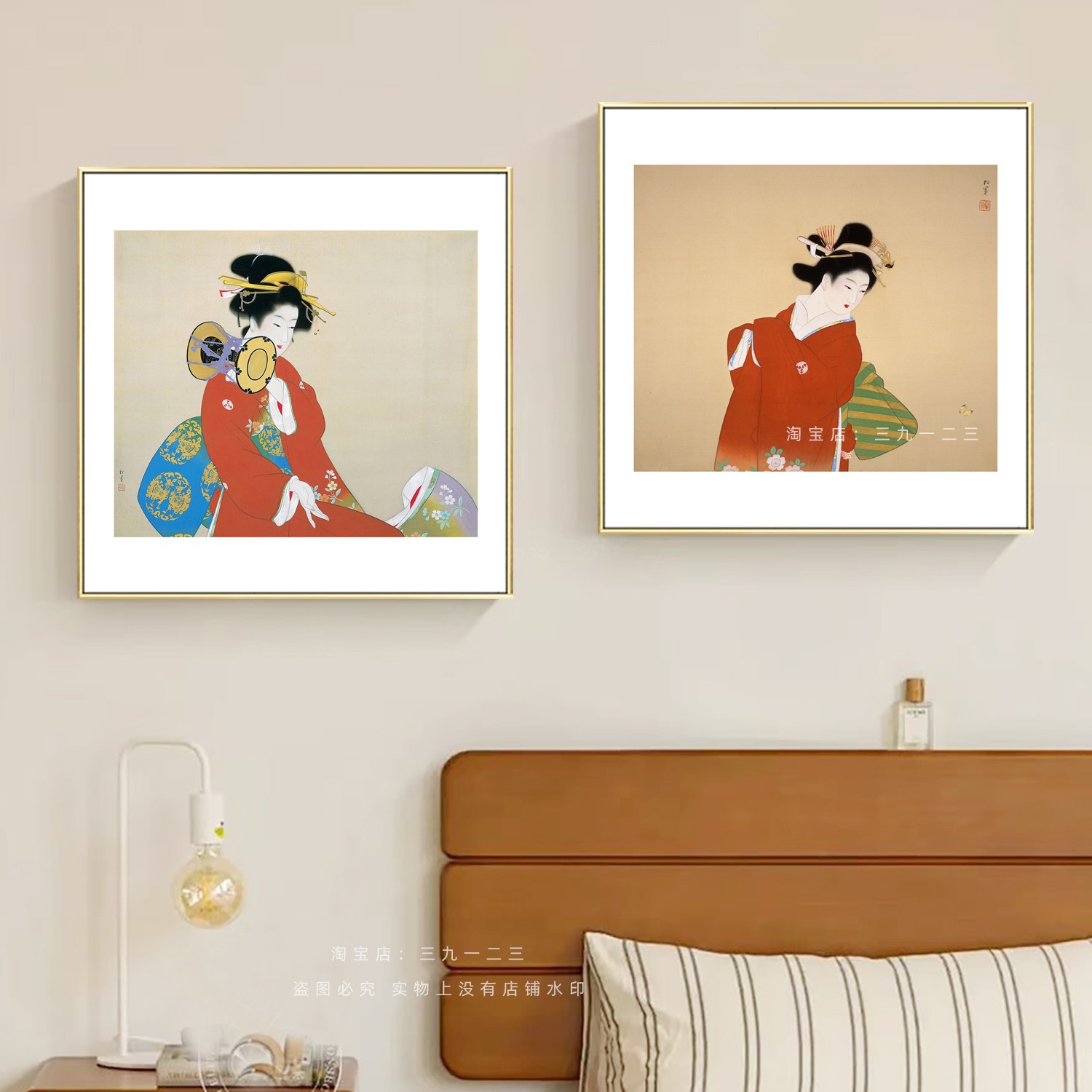 日式风格装饰画民宿挂画宾馆酒店仕女图日本料理店寿司店美女壁画