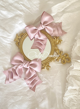 OnlyDonkey 手工自制少女vintage古董蝴蝶结两用发夹边夹对夹