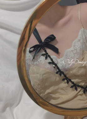 OnlyDonkey simoneroch*同款自制蝴蝶结水晶装饰链条肩带项链