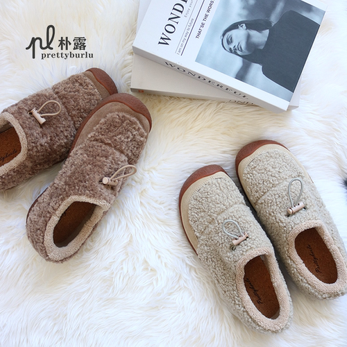 朴露日系复古小羊蹄女鞋