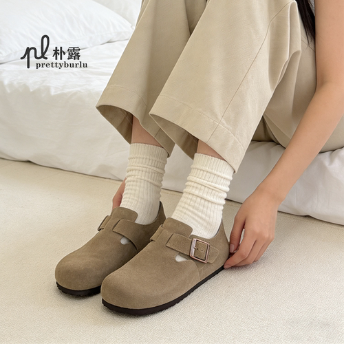 朴露软木全包勃肯厚牛皮透气女鞋