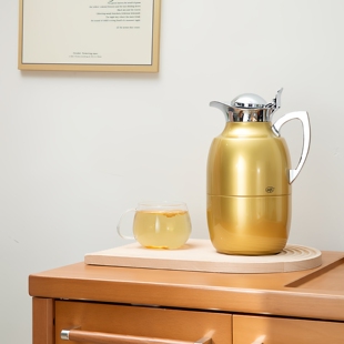 德国进口Alfi黑钻镀铬强化玻璃内胆保温水壶热水壶咖啡壶热水瓶