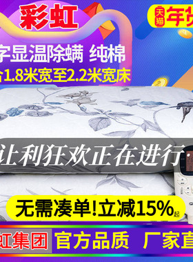彩虹特大双人三人电热毯双控数字调温自动恒温厚棉2米电褥子包邮