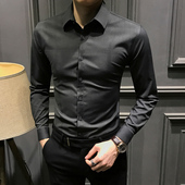 休闲衬衣潮流商务免烫男装 2025新款 秋季 高级修身 质感长袖 男衬衫