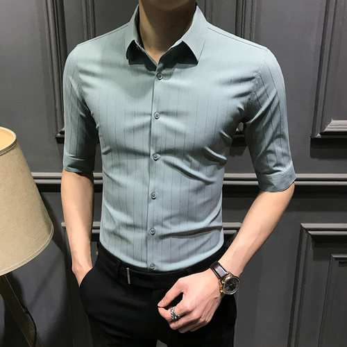 tnnc男士高级中袖衬衫