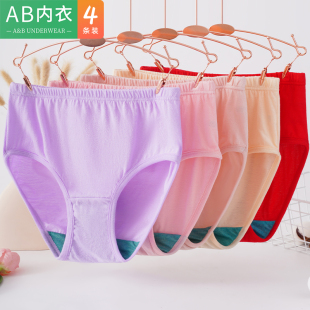 高腰三角裤 宽松大码 2822 纯棉抗菌舒服中老年妈妈全棉短裤 ab女内裤