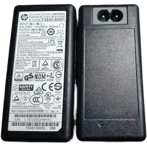 原装HP惠普22V 455mA打印机电源盒适配器F5S43-60001 60002