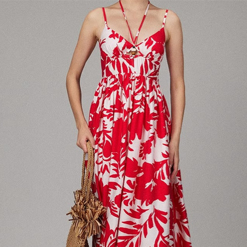 【LACERTA/莱瑟塔 设计师品牌】25春夏新品印花度假风吊带连衣裙