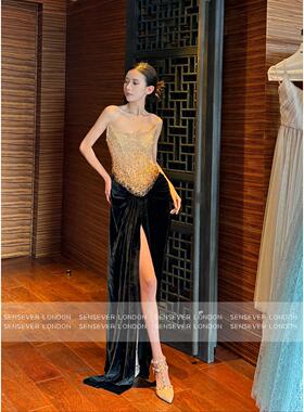 正品授权MONTSAND25ss高定秀款渐变满钻裙