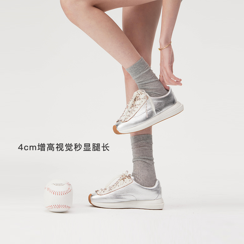 宋亚轩张真源同款lost in echo新款厚底银色超轻阿甘鞋运动休闲鞋