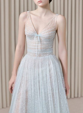 正品授权越南Montsand 25PF 性感收腰吊带长裙气质高级感连衣裙