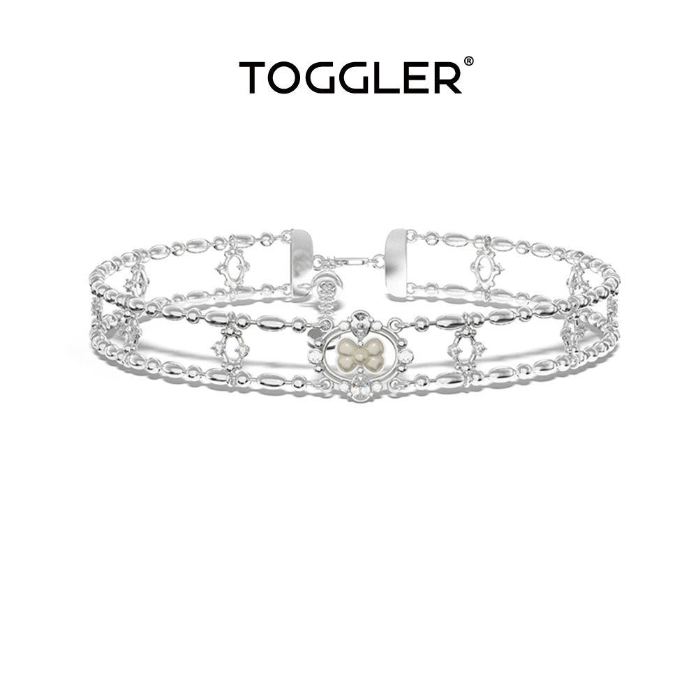 TOGGLER/托格乐嘟嘟贝母镂空镶宝石925银项圈短项链女礼物choker