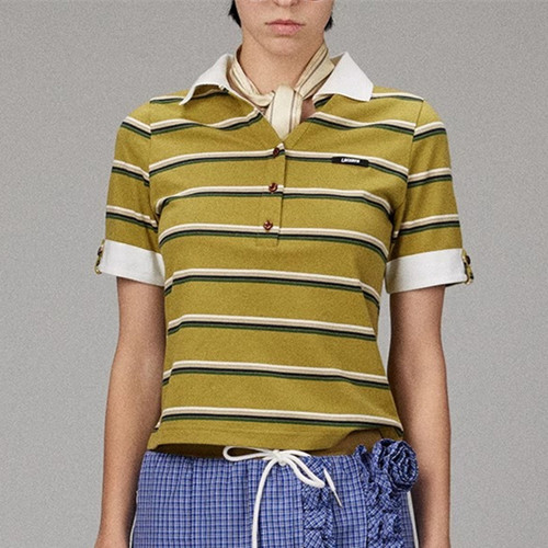 【LACERTA/莱瑟塔 设计师品牌】25春夏新品条纹撞色学院风Polo衫