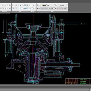 KST226-S75(标准、短头) 型弹簧式圆锥破碎机全套CAD设计制造图纸