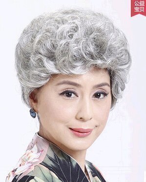 儿童妈妈款蓬松老奶奶花白假发