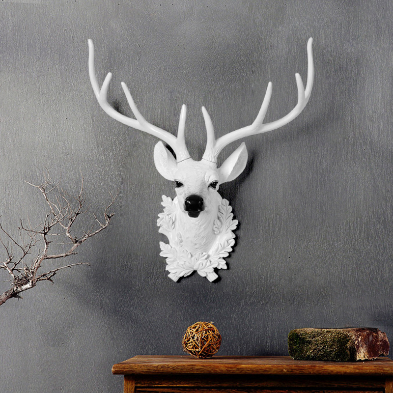 招财鹿头玄关客厅挂件简约现代