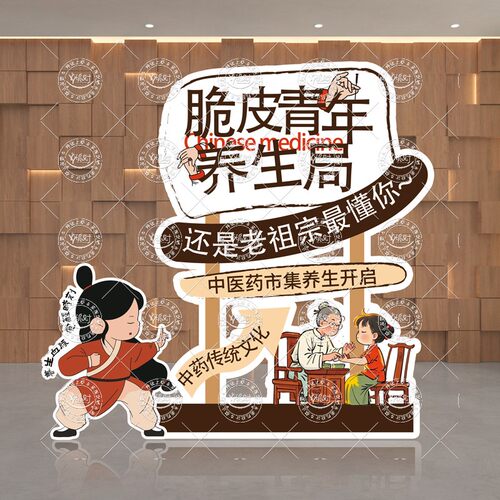 中医养生馆氛围布置装饰背景KT板