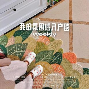 入户地垫玄关脚垫家用入户丝圈地垫油画风玄关进门垫可裁剪地毯