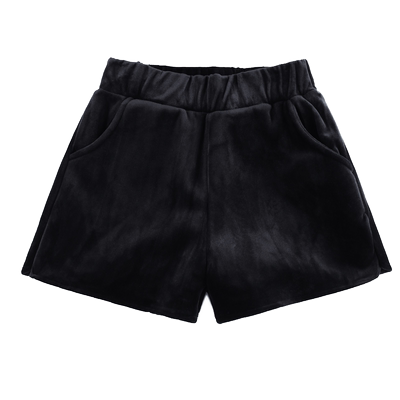 金丝绒短裤外穿宽松秋冬黑色高腰