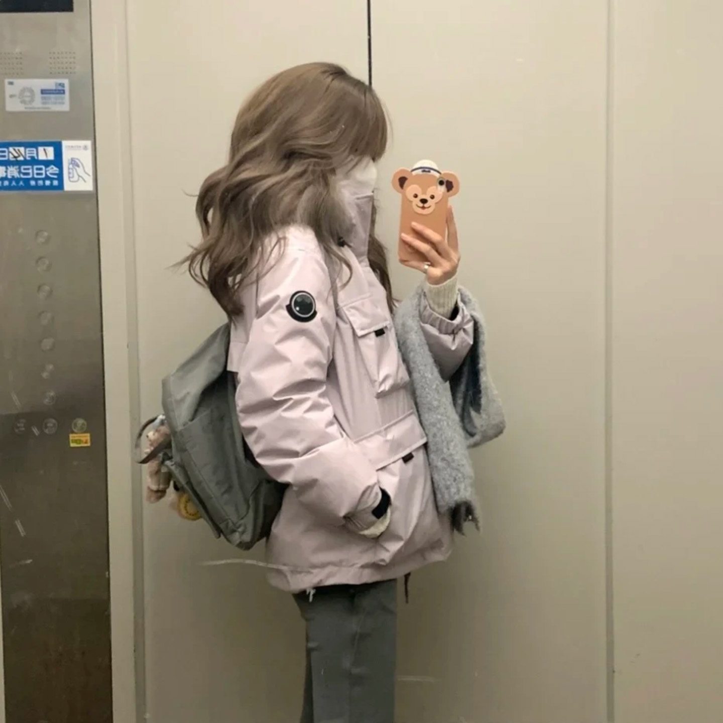 冰晶紫派克羽绒棉服韩系棉袄