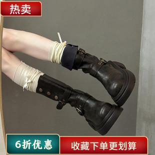 显瘦绒面短靴子女靴 复古英伦风铆钉马丁靴女款 2025新款 秋冬季 爆款