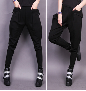 裤 萝卜裤 韩版 哈伦裤 胖mm小脚休闲长裤 子高腰西装 宽松大码 女春秋裤