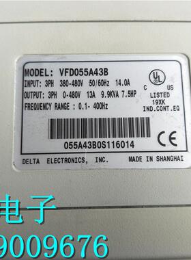 原装拆机 变频器 VFD055A43B 5.5KW 380V 现货 包好 质保询价