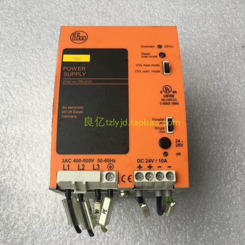 拆机德国IFM爱福门 三相输入开关电源 DN2033 24V-28V 10A 电询价