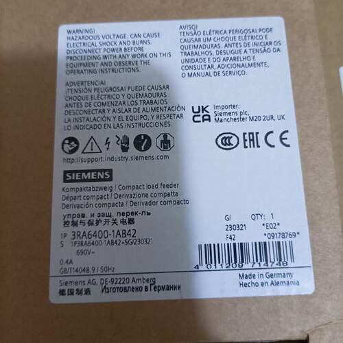 3RA6400-1AB42西门子控制与保护开关电器全新原装正品现货询价