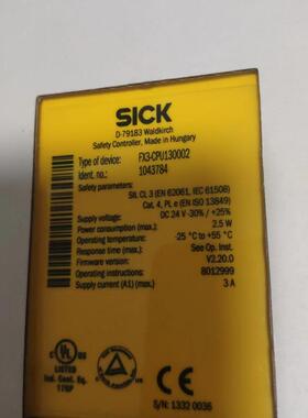 sick德国原装进口FX3-CPU1300021043784非全新
