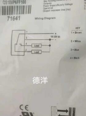 邦纳BANNER全新QS18VP6FF100光电开关原装正品现货71641询价