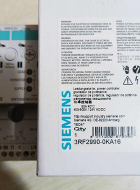 3RF2990-0KA16西门子功率控制器全新原装正品现货包邮询价