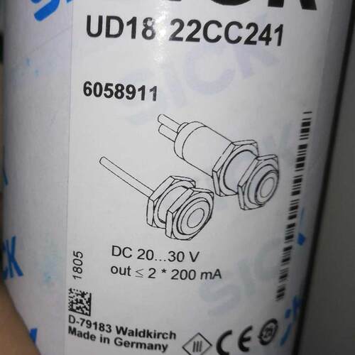 全新SICK超声波双张检测传感器UD18-22CC241 原装正品订货询价