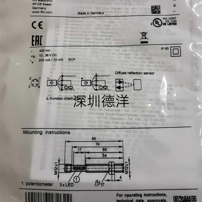 全新易福门OF5027接近开关原装正品(现货)询价