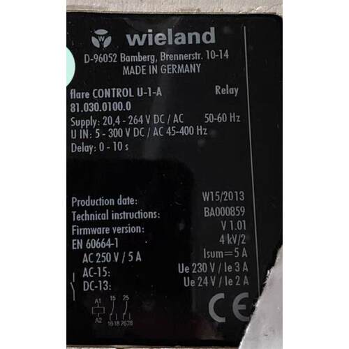 wieland安全继电器control u-1-a 81.030.0100.0全新