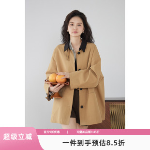 复古外套 嘉茱莉2025春季 新款 休闲风衣外套女小个子短款 上衣法式