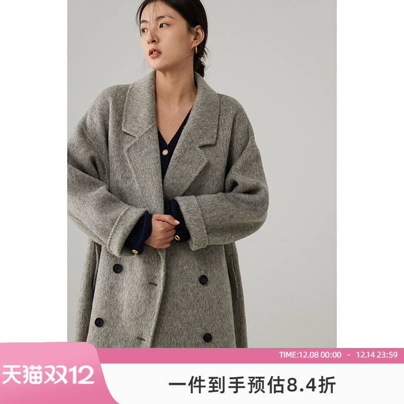 高级感双面呢大衣嘉茱莉韩系