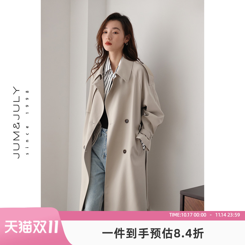 中长款风衣外套嘉茱莉韩系