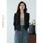 新款 女士西装 薄款 外套女小个子西服上衣短款 休闲西装 嘉茱莉春季